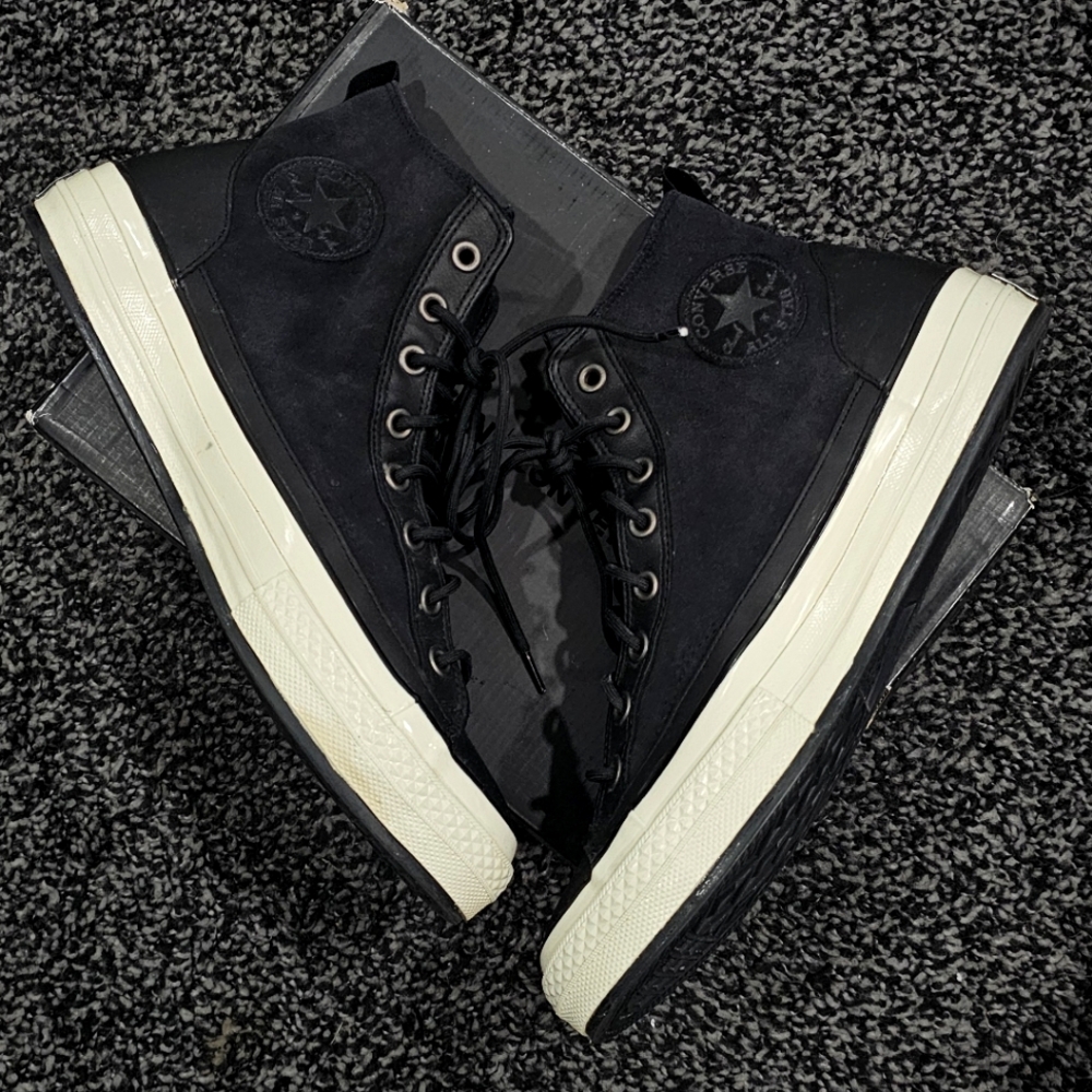 Converse High Top Sneakers in Black and Off-White Gore-Tex. Rare.